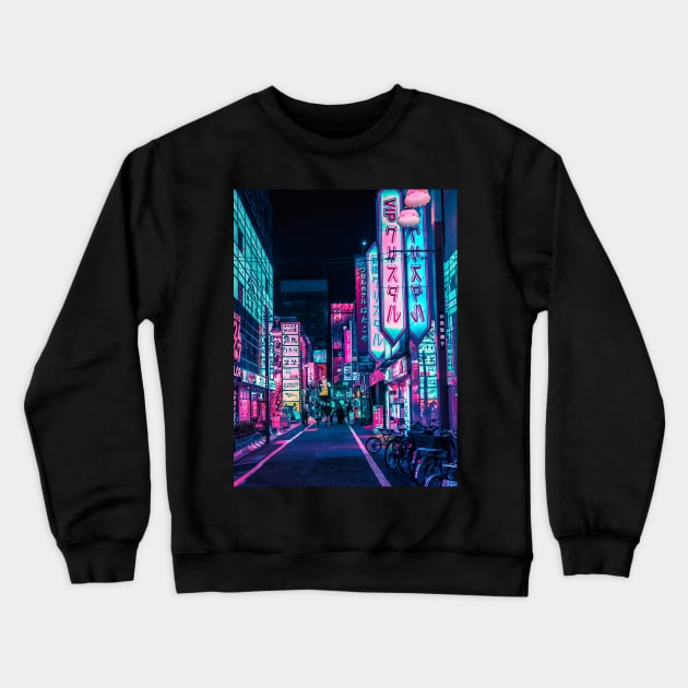 Tokyo - A Neon Wonderland Crewneck Sweatshirt by HimanshiShah